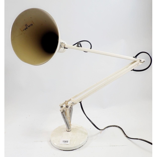 1303 - A Herbert Terry model 90 white angle poise lamp