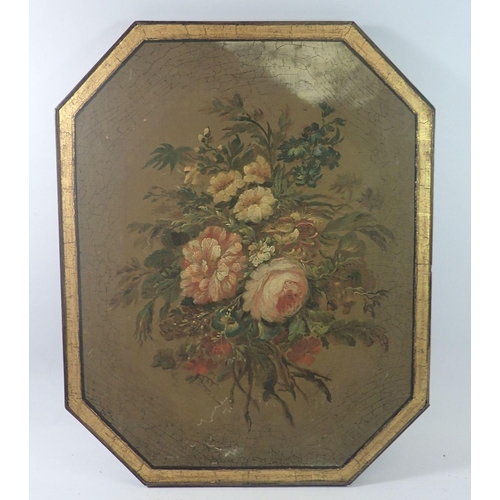 1310 - A 19th century oil on panel bouquet of flowers, 51 x 41cm