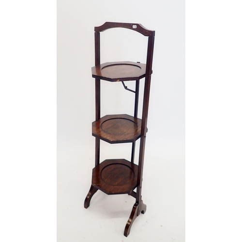 1319 - An oak folding plate stand