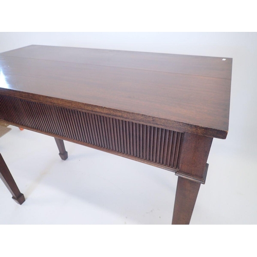 1320 - A 19th century mahogany hall table on square tapered supports by Ralph Johnson of Warrington, 102 x ... 