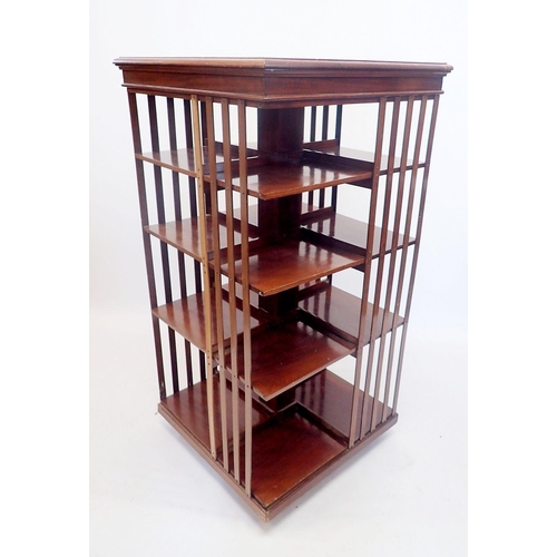 1324 - An Edwardian mahogany large square bookcase, this bookcase does  not revolve 137cm x 71cm x 71cm