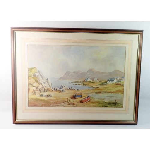 1340 - Jack Green - watercolour 'Plockton, Loch Carron' signed, 34 x 53cm