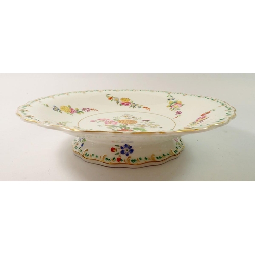 143 - A Royal Doulton Series Ware coaching plate and a Victorian floral painted cake comport, 23cm diamete... 