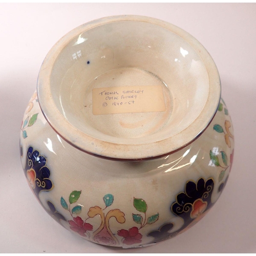 186 - A Thomas Shirley, Clyde Pottery large fruit bowl with floral decoration, 28cm diameter