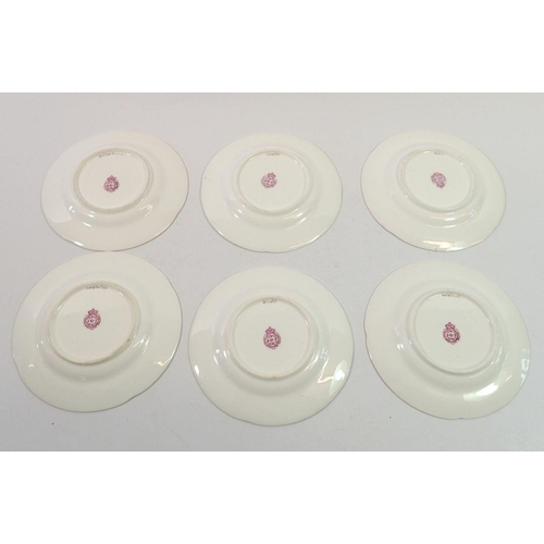 199 - A set of six small Royal Worcester plates painted birds, 13cm diameter