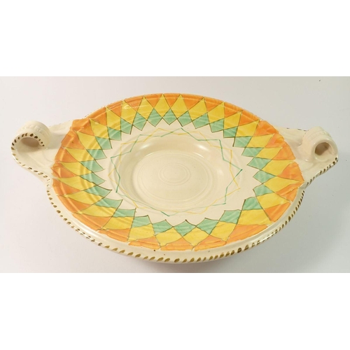 24 - A Burleigh Ware Art Deco fruit bowl with geometric border, 35cm wide