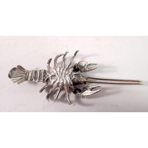 333 - A miniature silver lobster, 39g, 9cm long