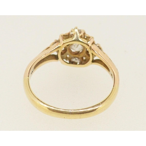 421 - A Victorian 18 carat gold diamond cluster ring, 2.8g, size J to K