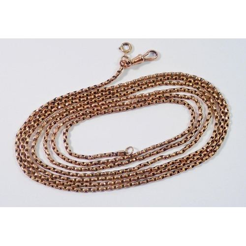 471 - A 9 carat gold guard chain, 19.4g, 144cm long