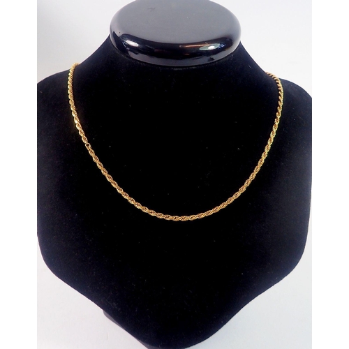 474 - A 9 carat gold fancy link necklace, 8.3g, 44cm long