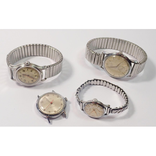 643 - A group of four vintage mechanical watches including Roamer etc.