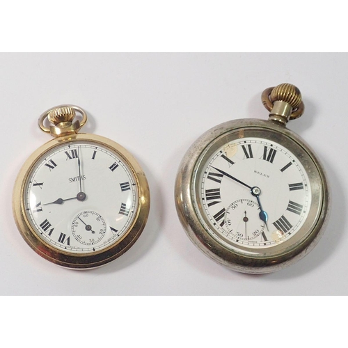 648 - A Railway guards pocket watch by Selex and a gold plated Smiths pocket watch