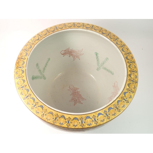 66 - A Chinese jardiniere decorated figures, 30.5cm diameter