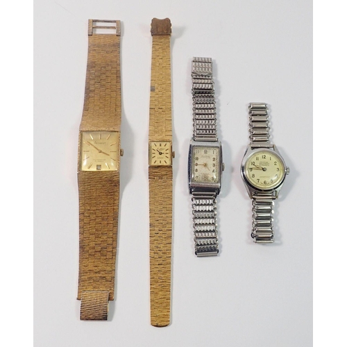 660 - A group of four gentleman's watches including Accurist, Roamer etc.