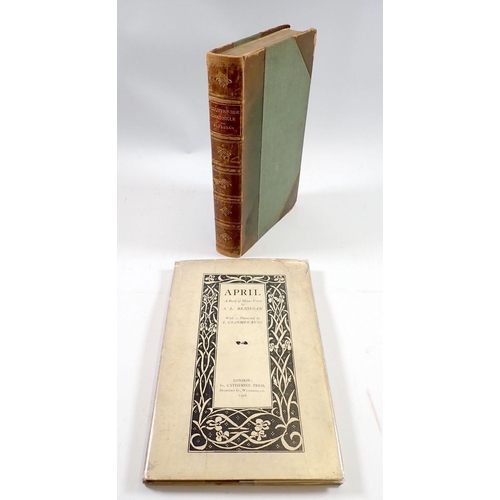 735 - April, A Book of Minor Verse by S L Bensusan with the author's ex libris plate and a signed dedicati... 