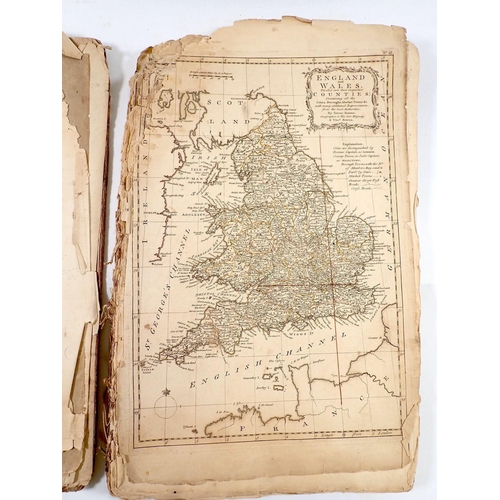 780 - An 18th century Atlas Anglicanus by Thomas Bowen - in poor condition published for Thomas Kitchen