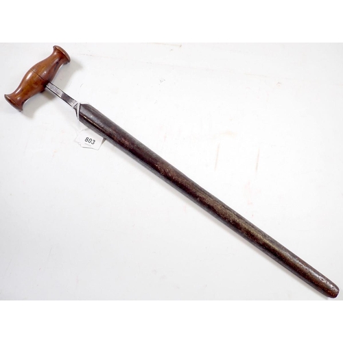 803 - An antique cheese tester, 52cm and an iron toasting fork