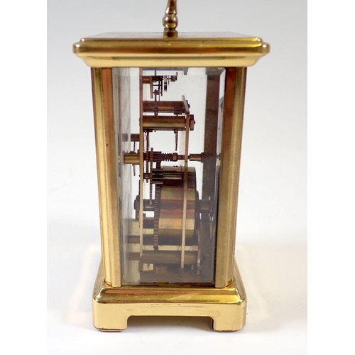 821 - A Bayard eight day French brass carriage clock, 11.5cm tall