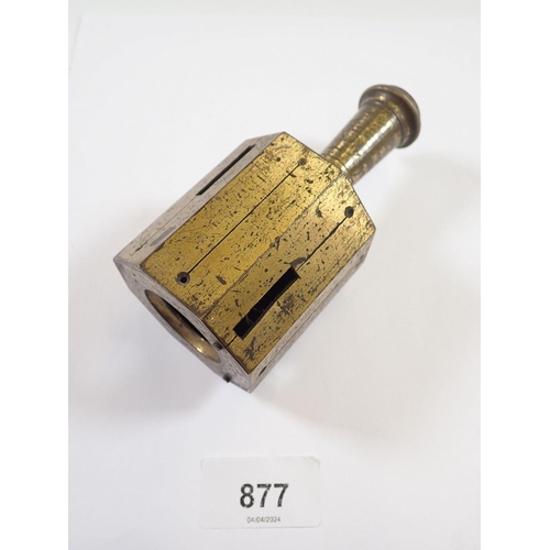 877 - A Surveyors brass crosshead, 12cm