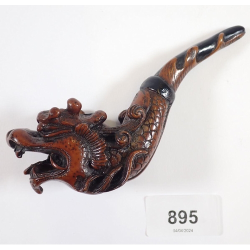 895 - A Chinese dragon form pipe