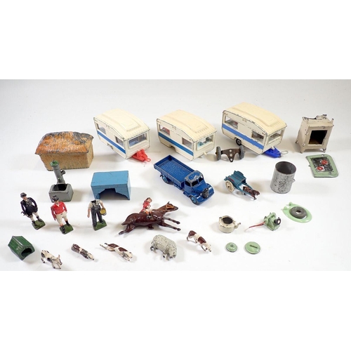 917 - A small Britain's lead hunting set and various die cast vehicles