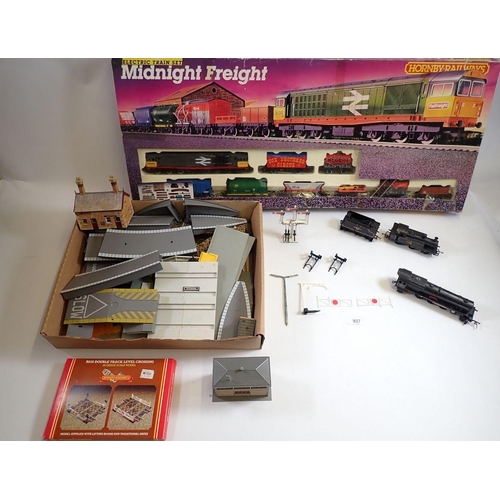 937 - A Hornby Midnight Freight Set, boxed R887, two Triang engines, various track and accessories