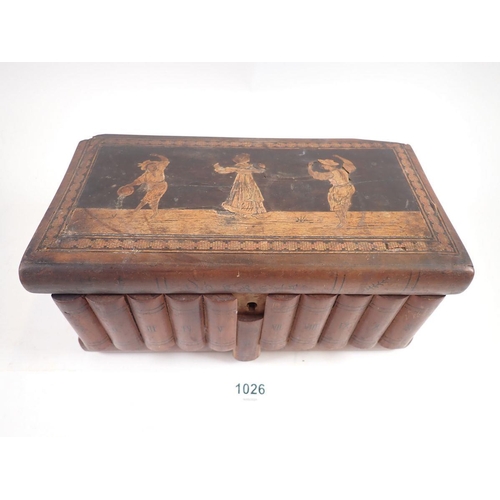 1026 - A Sorrento Ware book form box with secret mechanism, 23cm