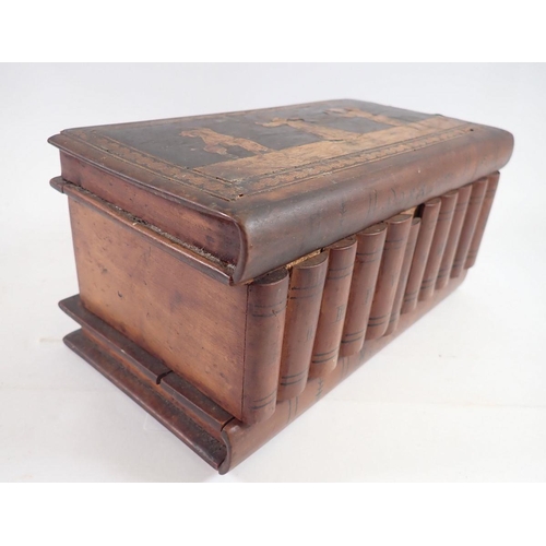 1026 - A Sorrento Ware book form box with secret mechanism, 23cm