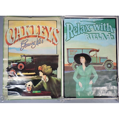 1061 - A 1974 Relax with Rizla poster together with a 1975 Oakleys Geniune Ales poster, both 86 x 60cm