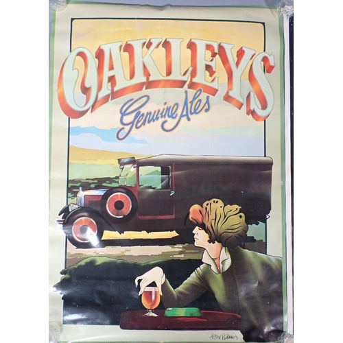 1061 - A 1974 Relax with Rizla poster together with a 1975 Oakleys Geniune Ales poster, both 86 x 60cm