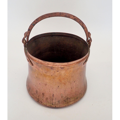 1097 - A large 19th century copper coal bucket, 30cm diameter