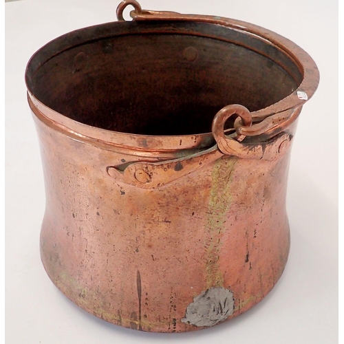 1097 - A large 19th century copper coal bucket, 30cm diameter