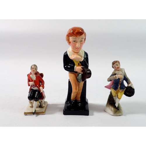 113 - A Royal Doulton David Copperfield figure and two miniature figures