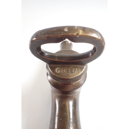 1150 - A 19th century brass barrel tap, stamped G Deem, Martineau & Smith, 25cm long