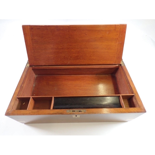 1166 - A 19th century walnut writing slope with fitted interior and brass mounts, 45cm wide