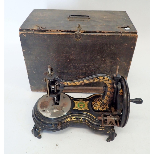 1176 - A Victorian Jones sewing machine in fitted box