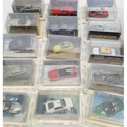 1181 - The James Bond Car Collection - group of twenty three model cars and magazine, cars all in original ... 