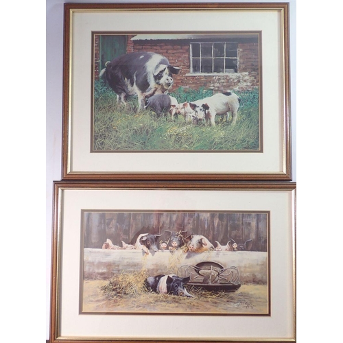 1183 - Two pig pictures, 25 x 35cm