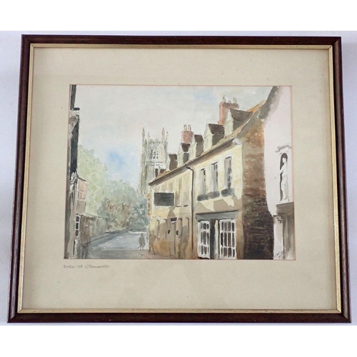 1189 - John Unter - watercolour Dollar St, Cirencester 1985, 26.5 x 34cm