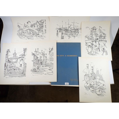 1201 - A set of six Beppe Morino limited edition pencil prints, signed in information portfolio in Italian