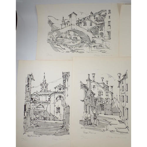 1201 - A set of six Beppe Morino limited edition pencil prints, signed in information portfolio in Italian