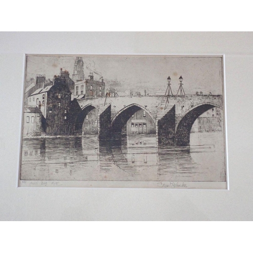 1224 - Wilfred Appleby (b.1889) etching Glasgow Trades House, signed in pencil plus two other Scottish etch... 