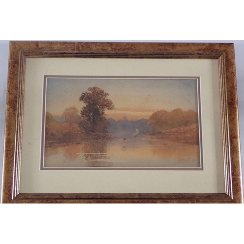 1233 - William Bennett - watercolour of river scene, 19 x 31cm