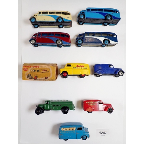 1247 - A collection of nine vintage Dinky buses and vans