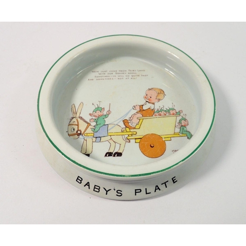 125 - A Shelley baby plate with donkey and elves, 20cm diameter