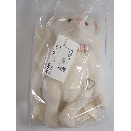 1262 - A Steiff limited edition white Alpaca bear Jill with box and certificate, sealed in bag