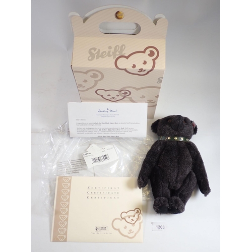 1263 - A Steiff limited edition black Alpaca bear Jack with box and certificate, bag not sealed