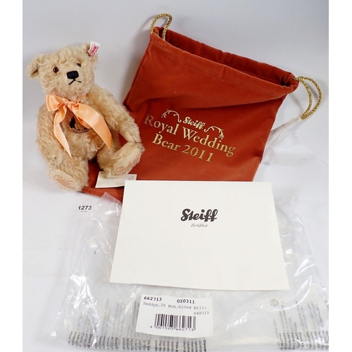 1273 - A Steiff Royal Wedding Bear 2011, limited edition with bag and certificate