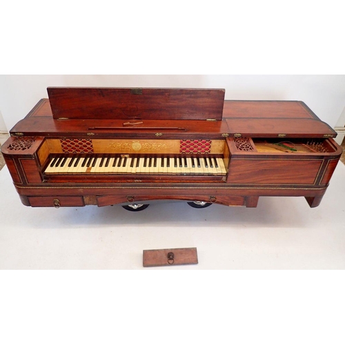 1274 - A William Rolfe & Co square piano - legs not securable to case, Ivory Certificate Exemption No. JTZF... 