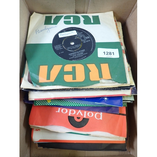 1281 - A quantity of old singles including Cliff Richard, Cilla Black etc.